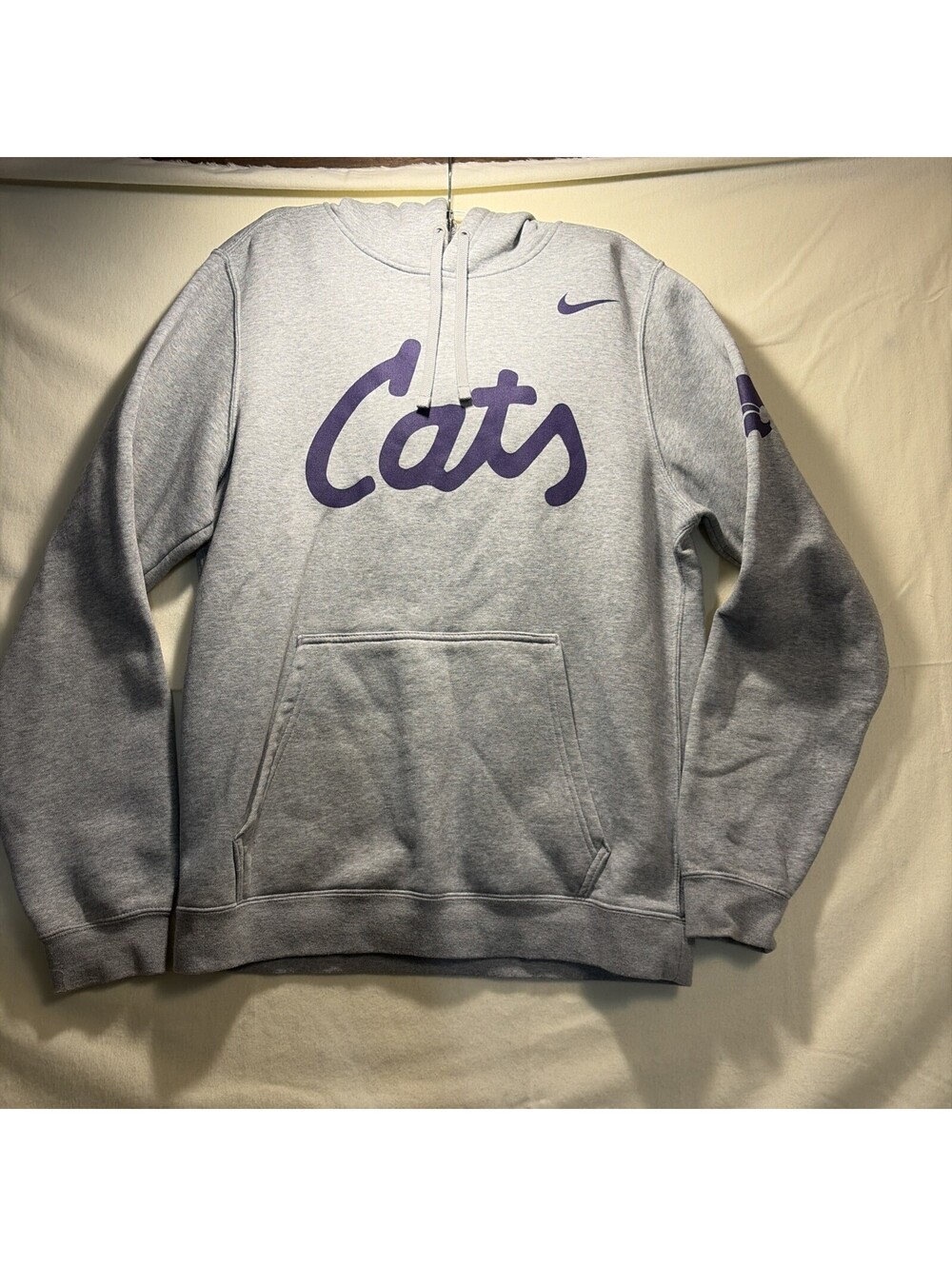 Nike K-State Wildcats Women's Small Grey Cats Hooded Pocket Long Sleeve